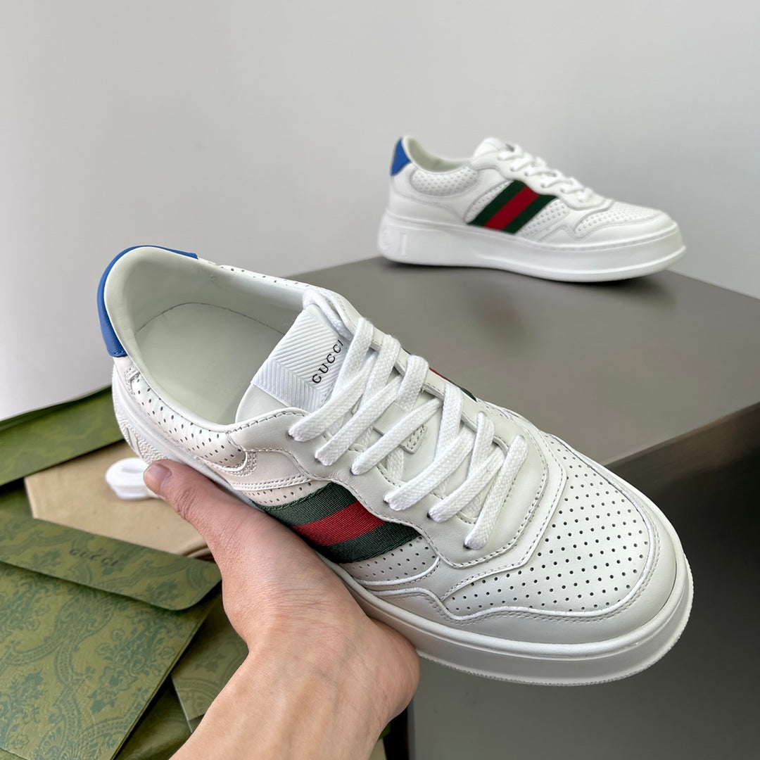 GG Men's ACE Sneaker White Calfskin 536967