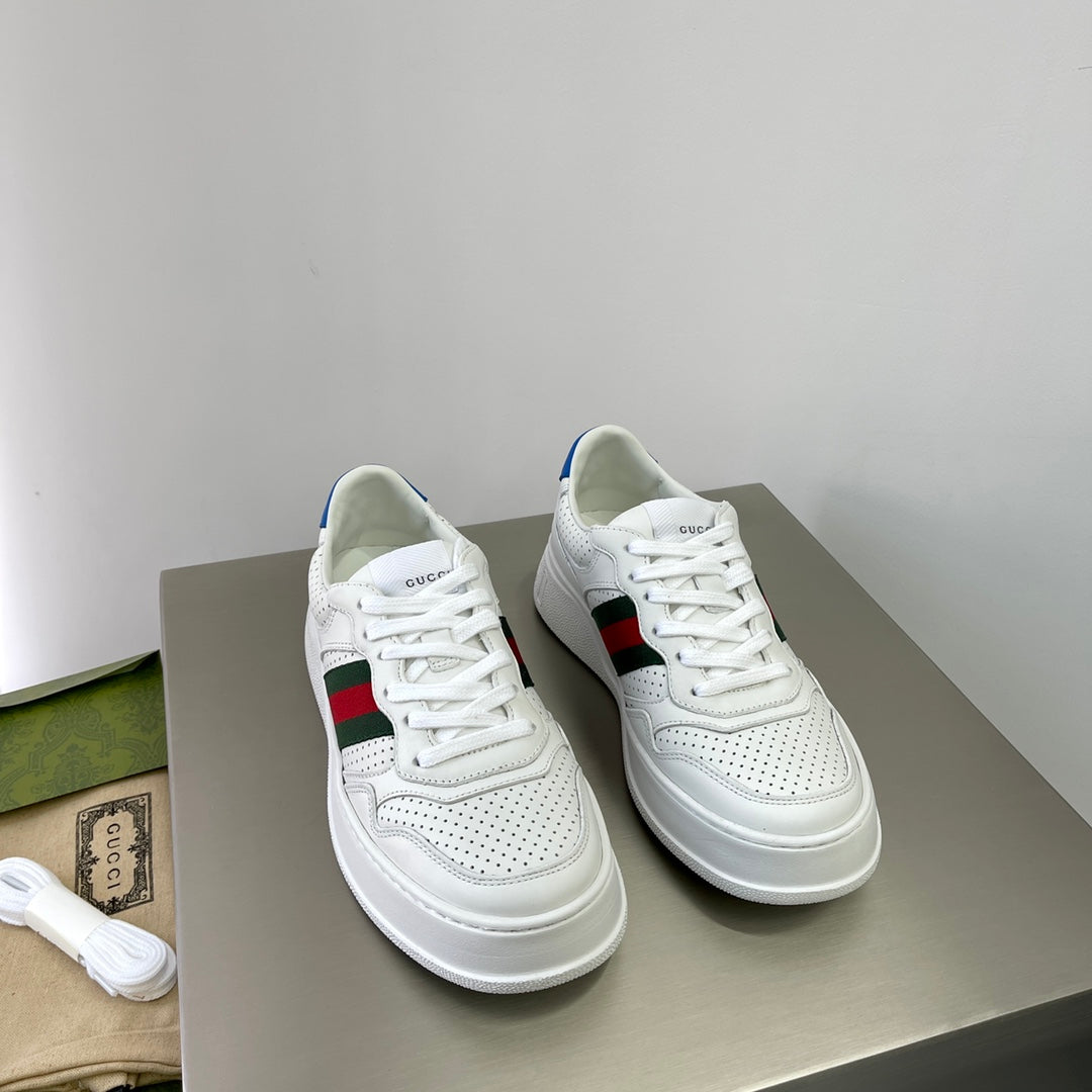 GG Men's ACE Sneaker White Calfskin 536967