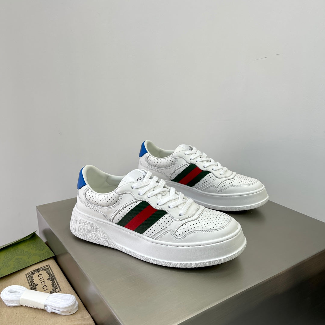 GG Men's ACE Sneaker White Calfskin 536967