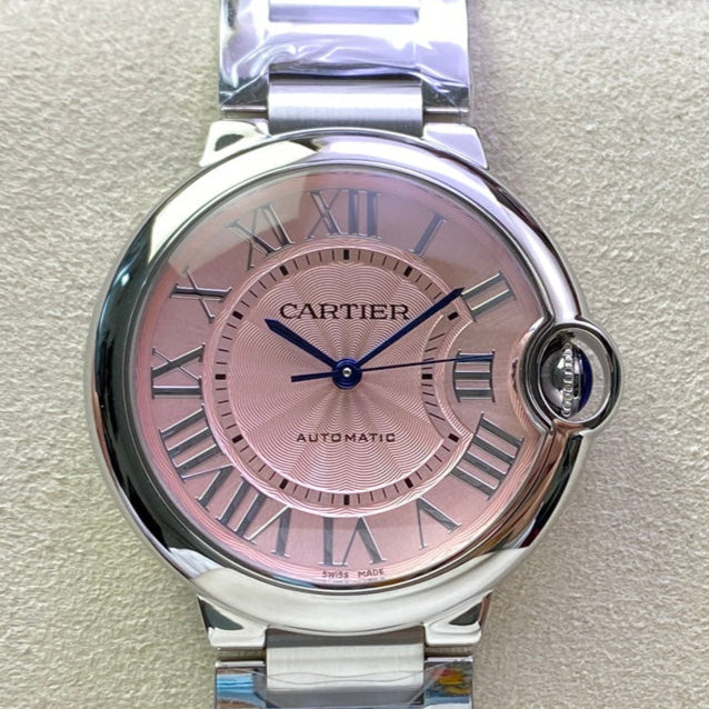 Cartier Balloon 36mm Silver Pink Dial
