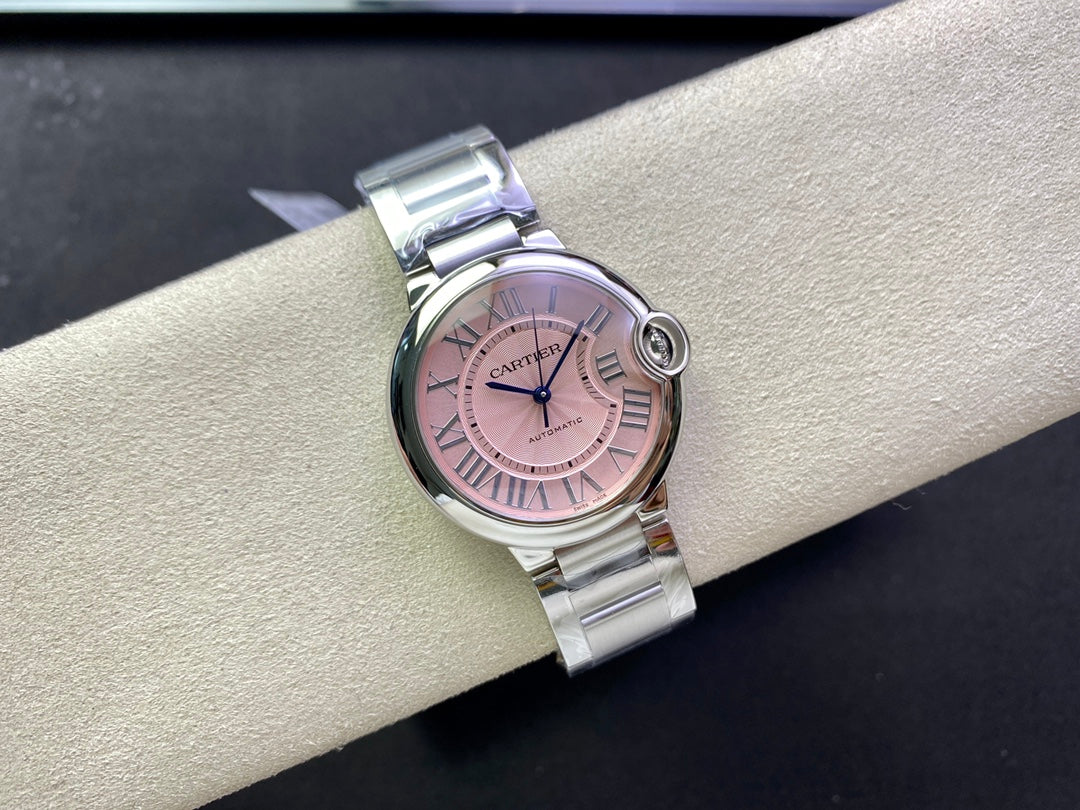 Cartier Balloon 36mm Silver Pink Dial