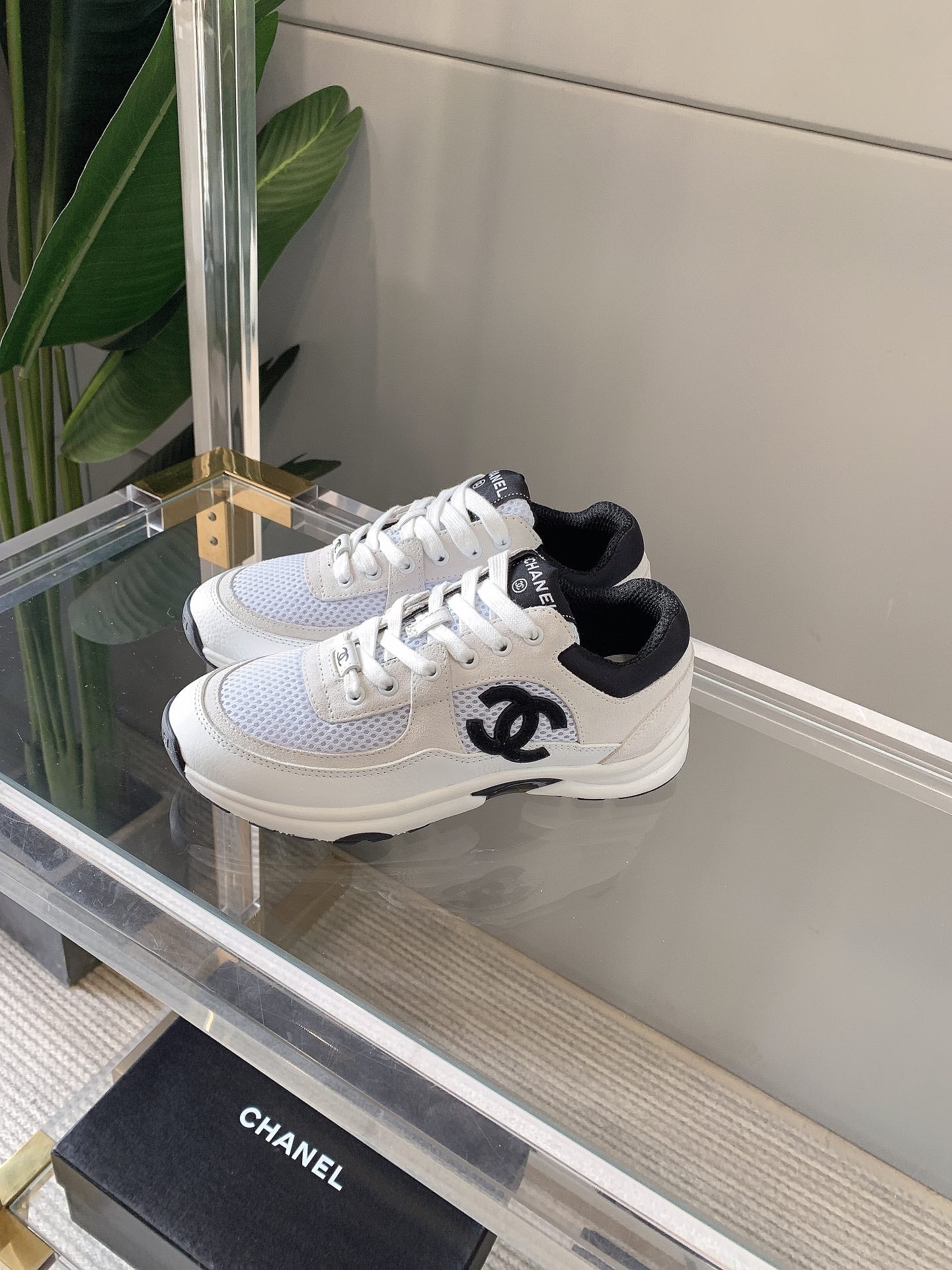 CC Sneaker In White Mesh Fabric 145612