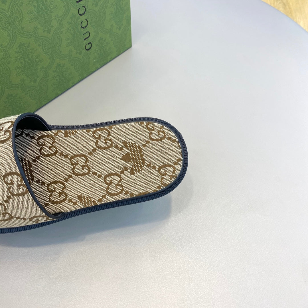 GG x Adidas Men's Sandals Slide Brown Canvas 558907