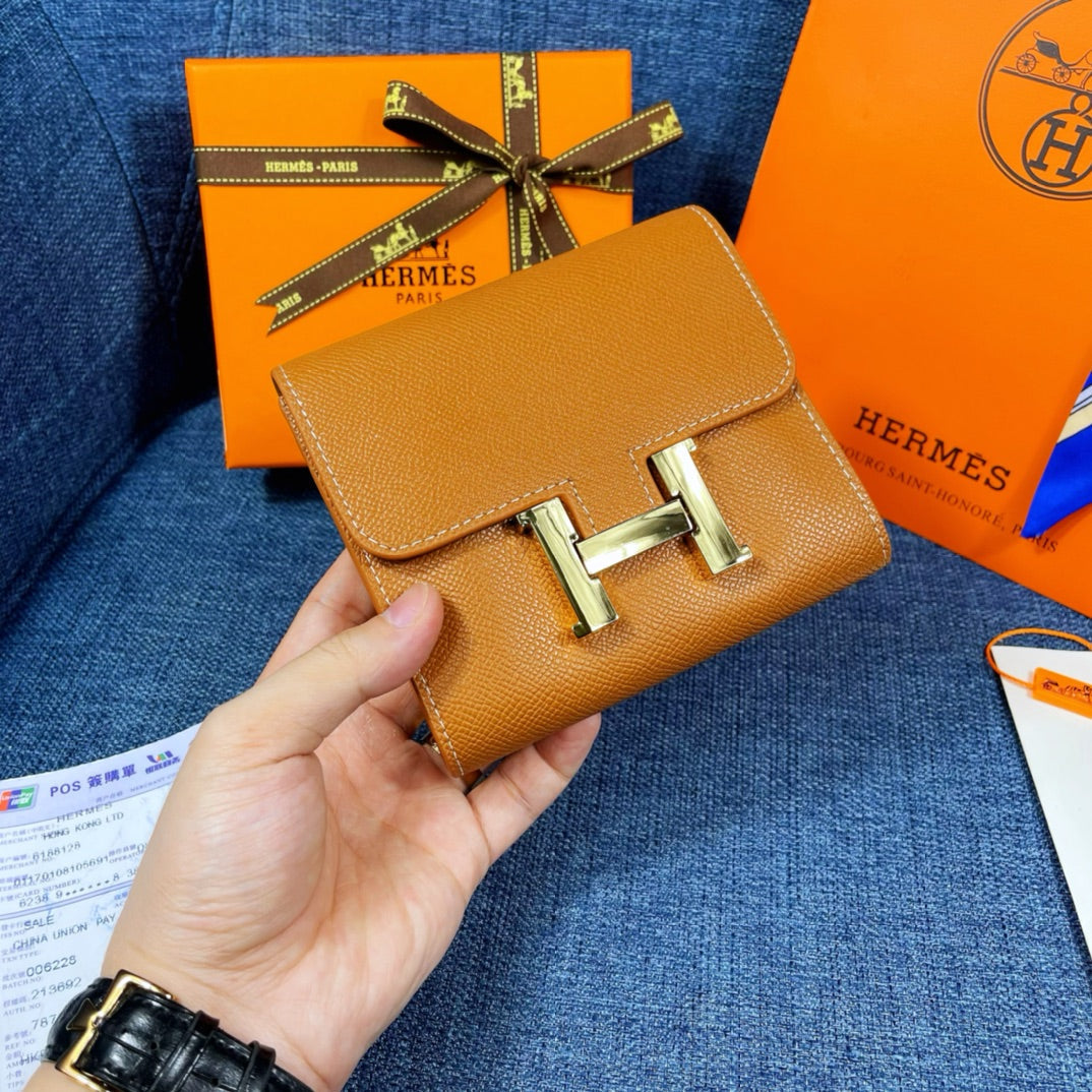 HM CONSTANCE 12 HONEY CALFSKIN GOLD HARDWARE