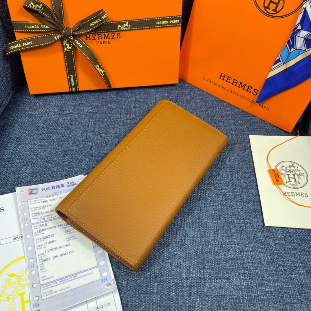 HM CLUTCH CONSTANCE 22 BRONZE CALFSKIN SILVER HARDWARE