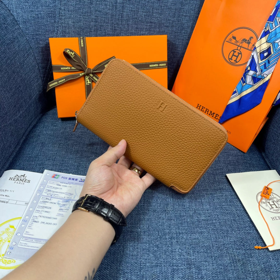 HM SILK'IN CLASSIC WALLET 19 BRONZE GRAINED CALFSKIN