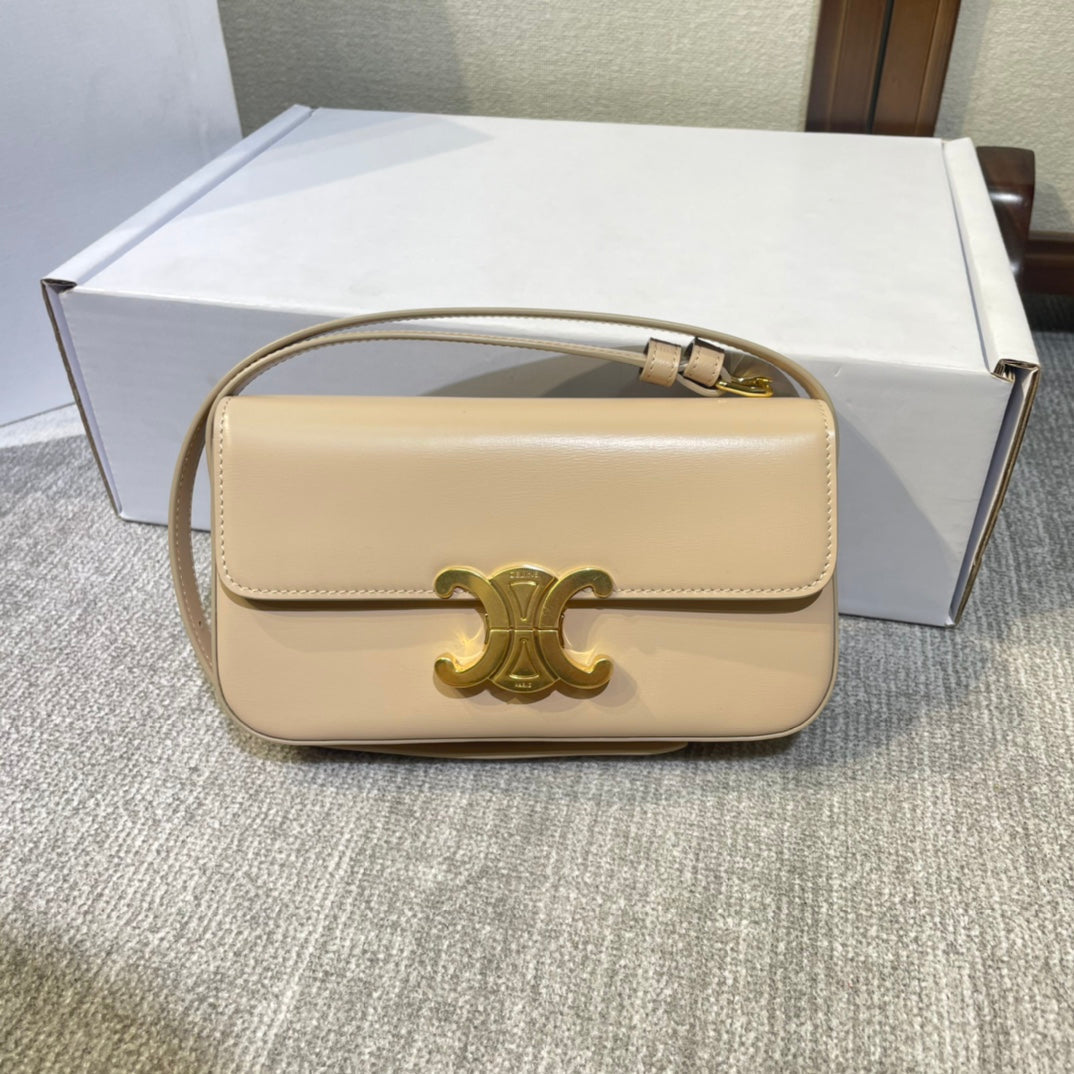 classic triomphe 20 light beige calfskin gold hardware