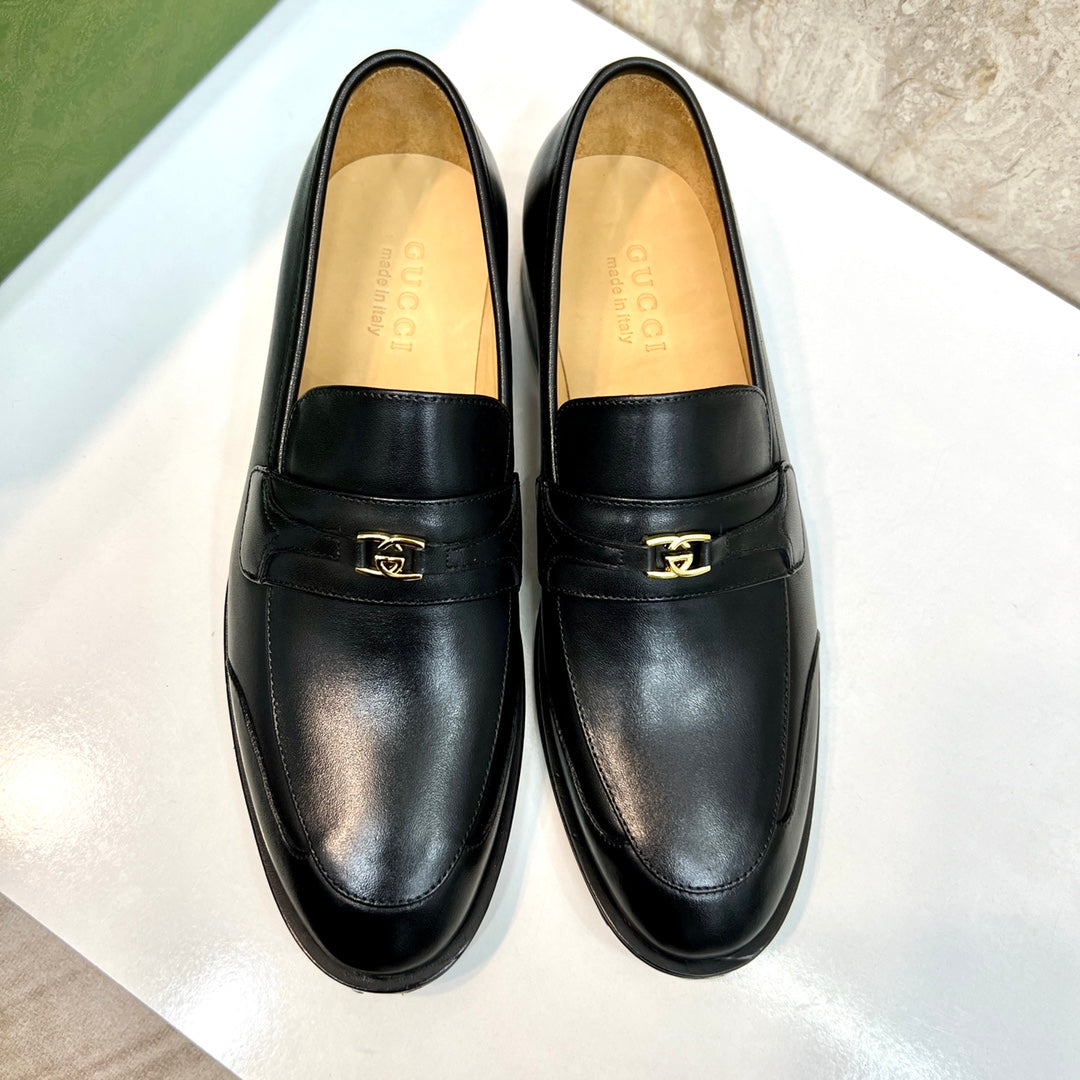 GG Men's Interlocking G Logo Loafer Black Cowhide 522566