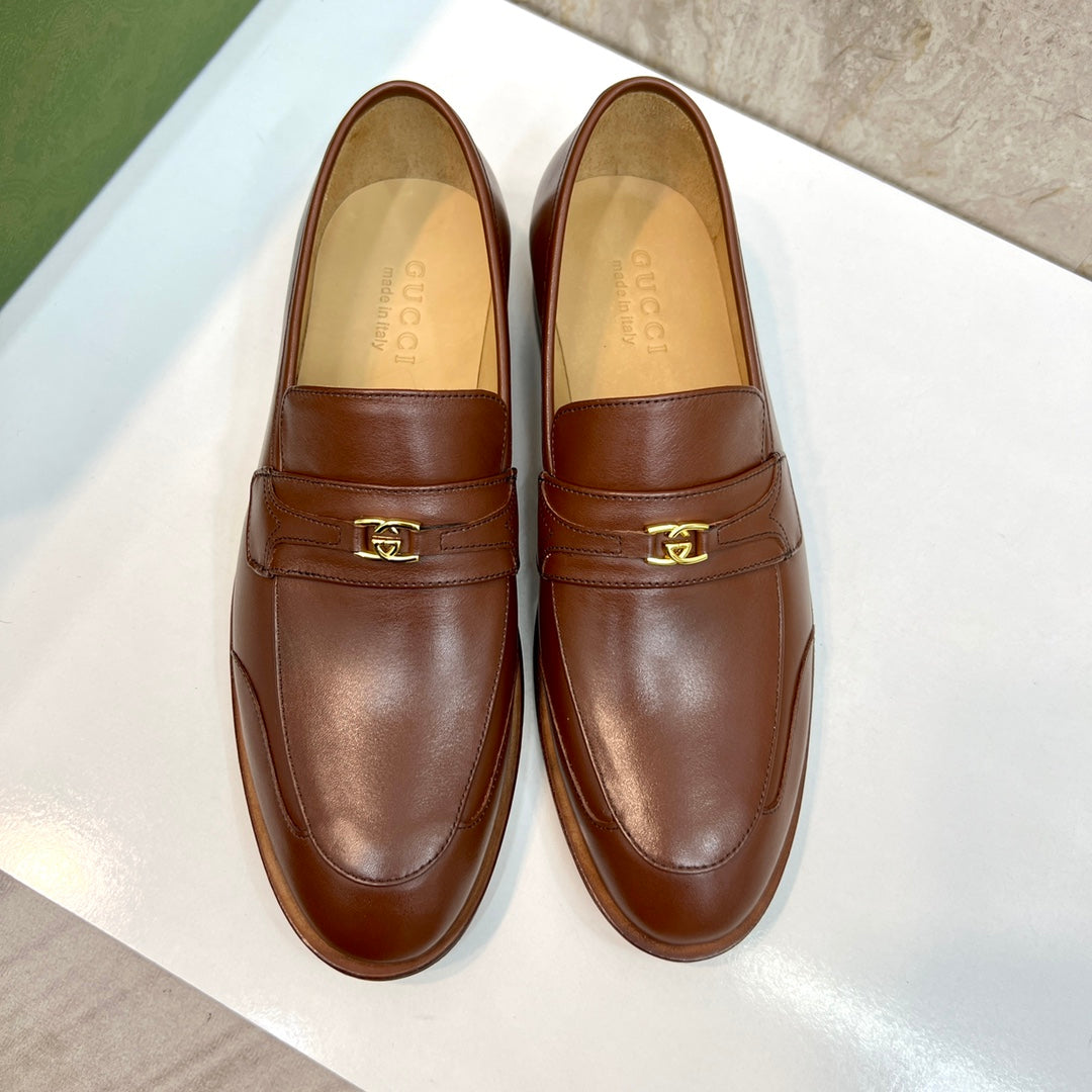 GG Men's Interlocking G Logo Loafer Brown Cowhide 522568
