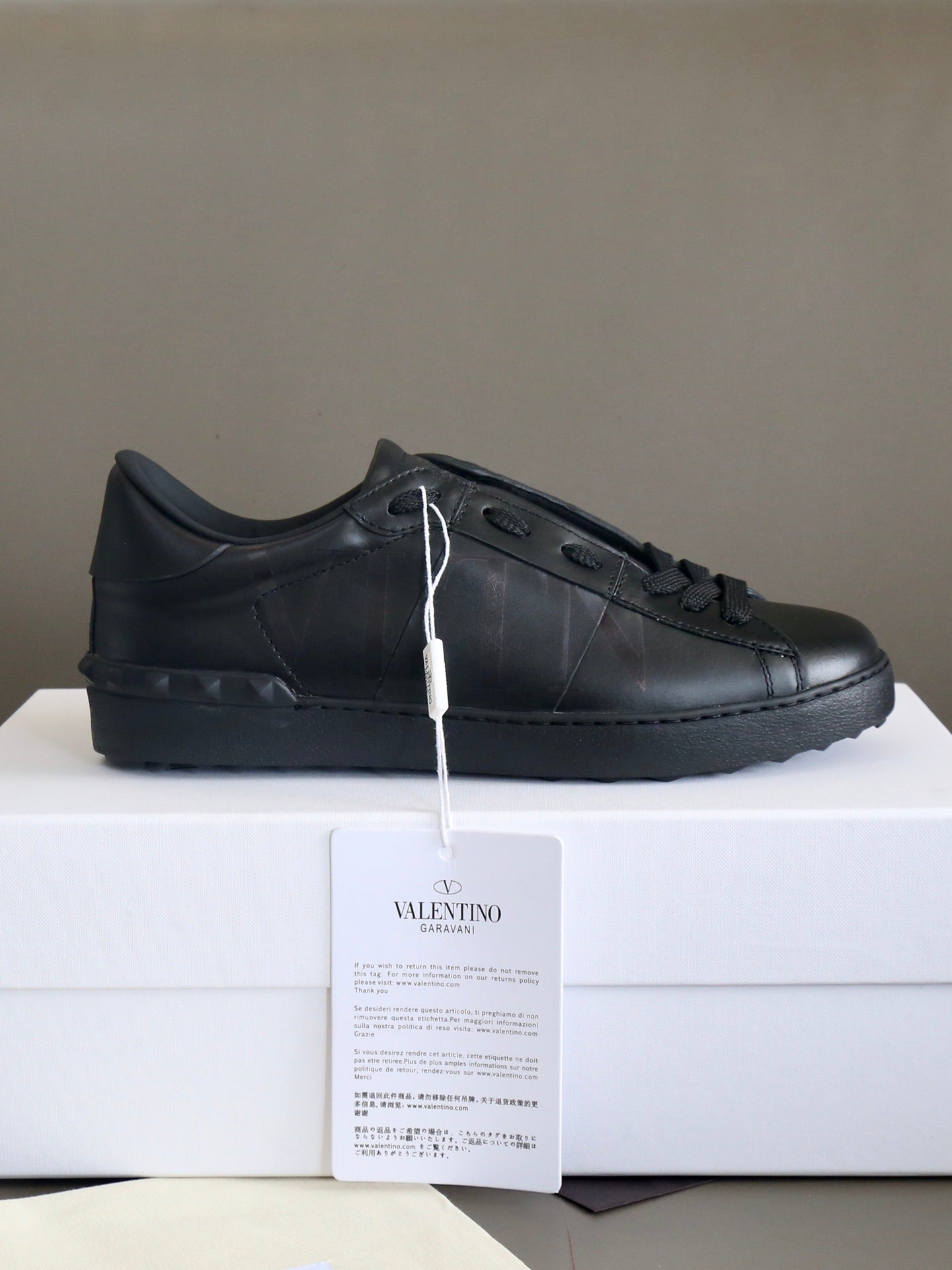 VT Open Sneaker Full Black Calfskin