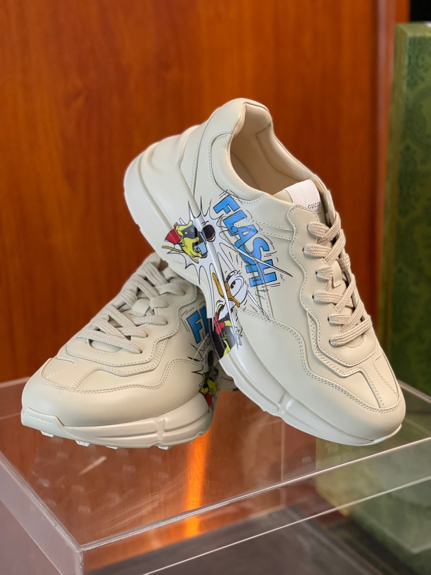 GG Men's Rhyton Sneaker Milk White Cowhide 524514