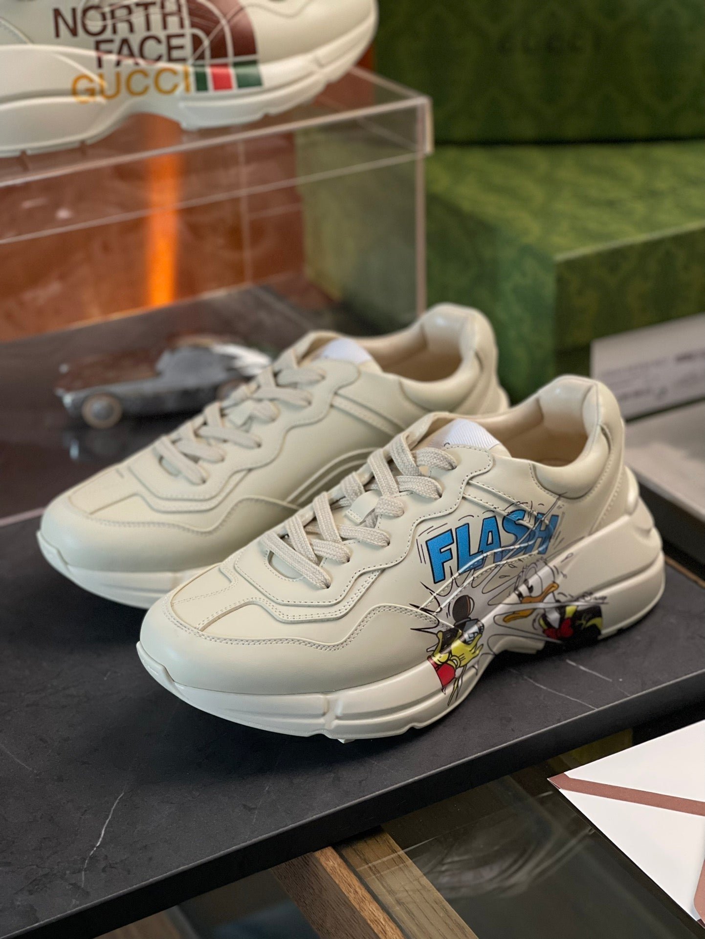 GG Men's Rhyton Sneaker Milk White Cowhide 524514