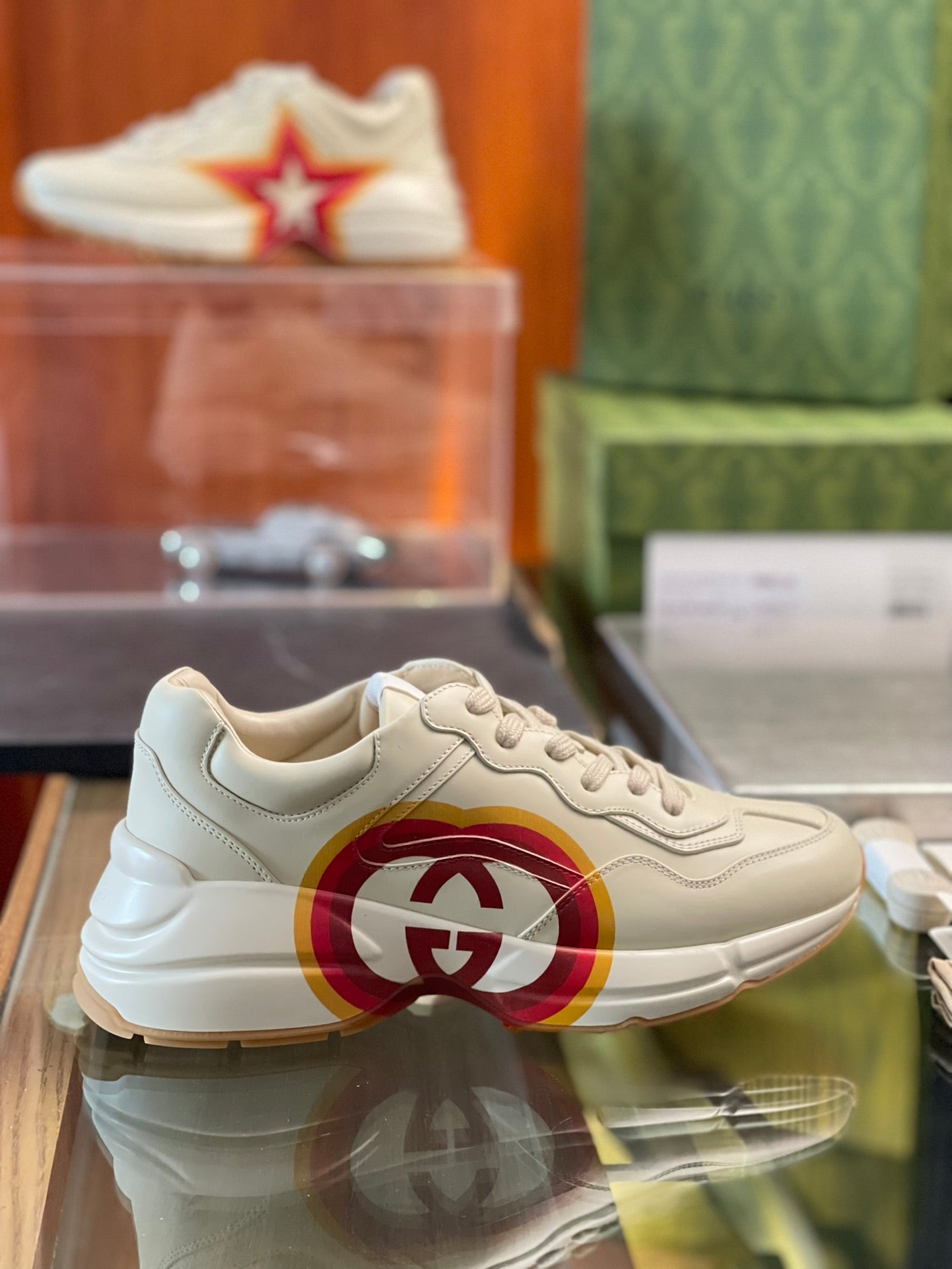 GG Men's Rhyton Sneaker Milk White Cowhide 524515