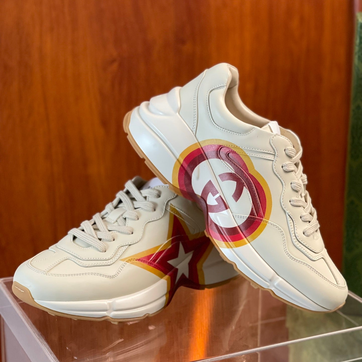 GG Men's Rhyton Sneaker Milk White Cowhide 524515