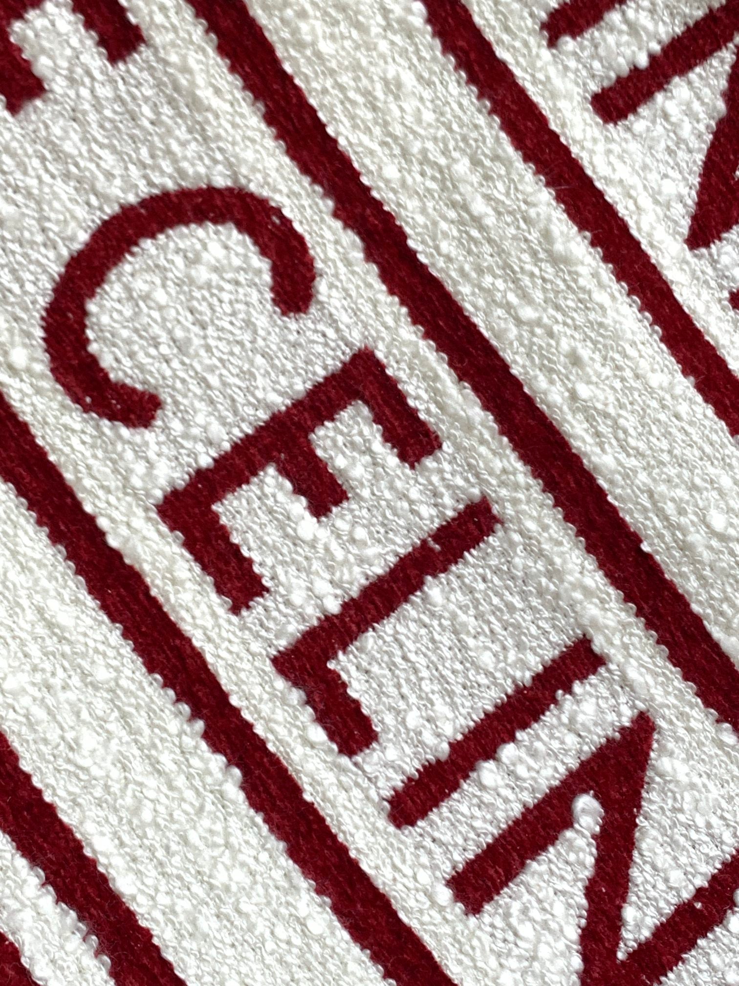 large cabas 41 white burgundy canvas multi logo