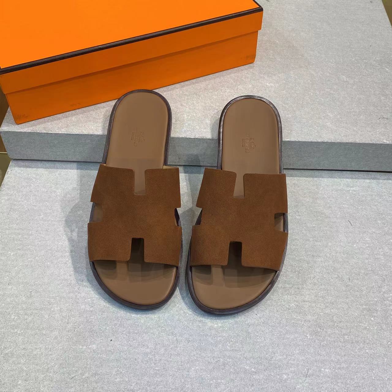 HM Men's Izmir Slide Brown Suede 669094