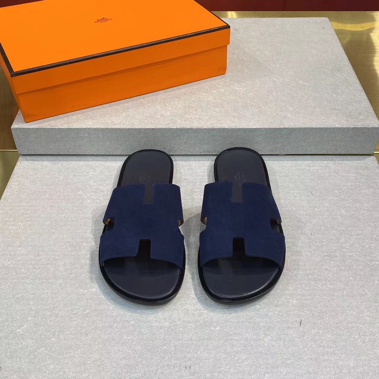 HM Men's Izmir Slide Blue Suede 669093