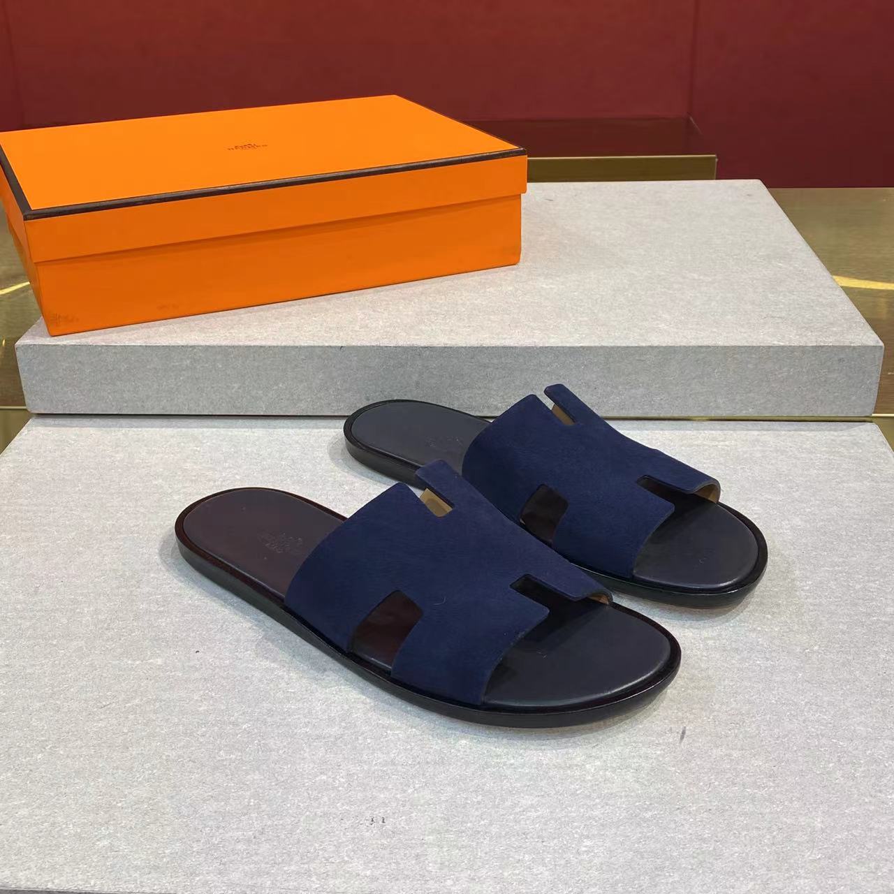 HM Men's Izmir Slide Blue Suede 669093