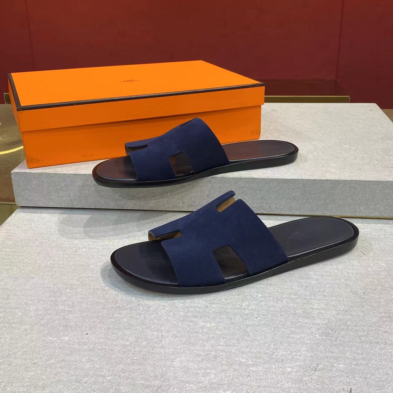 HM Men's Izmir Slide Blue Suede 669093