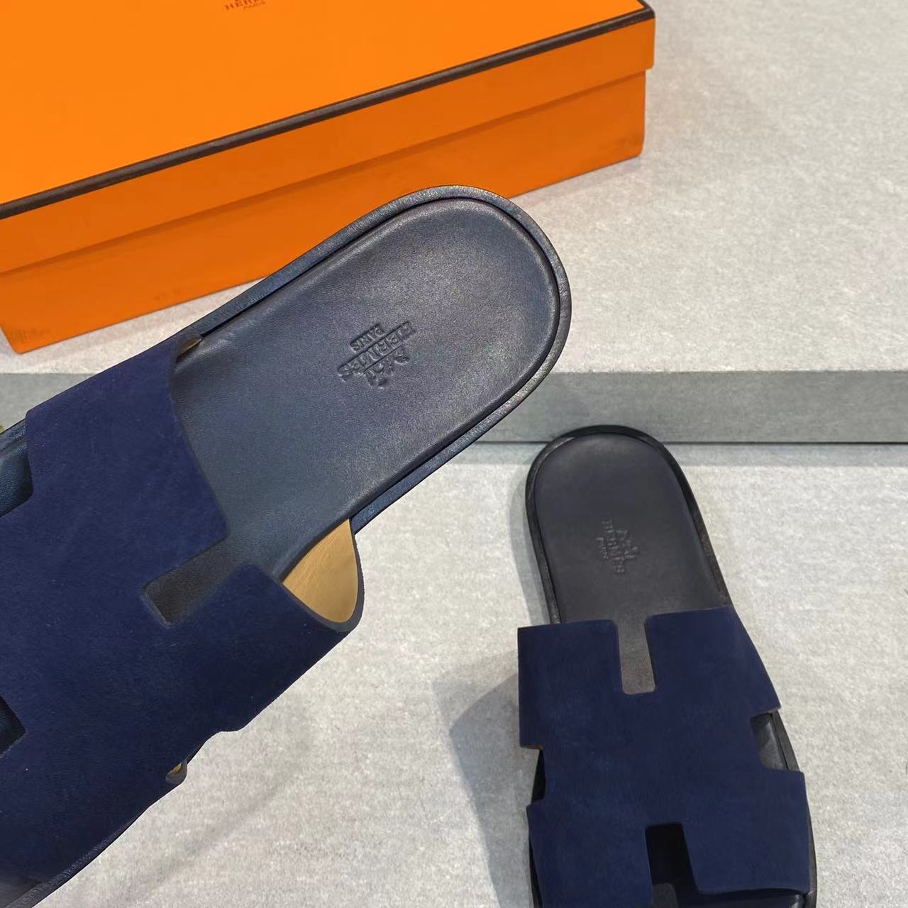 HM Men's Izmir Slide Blue Suede 669093