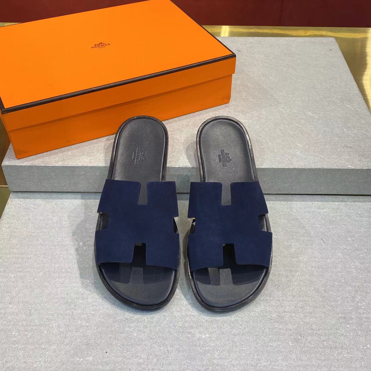 HM Men's Izmir Slide Blue Suede 669093