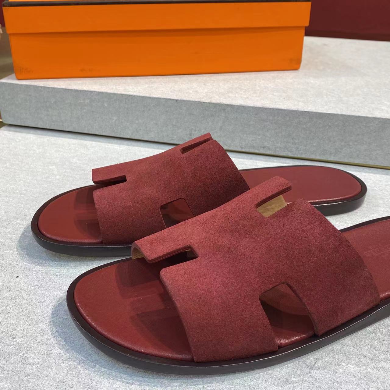 HM Men's Izmir Slide Red Suede 669092