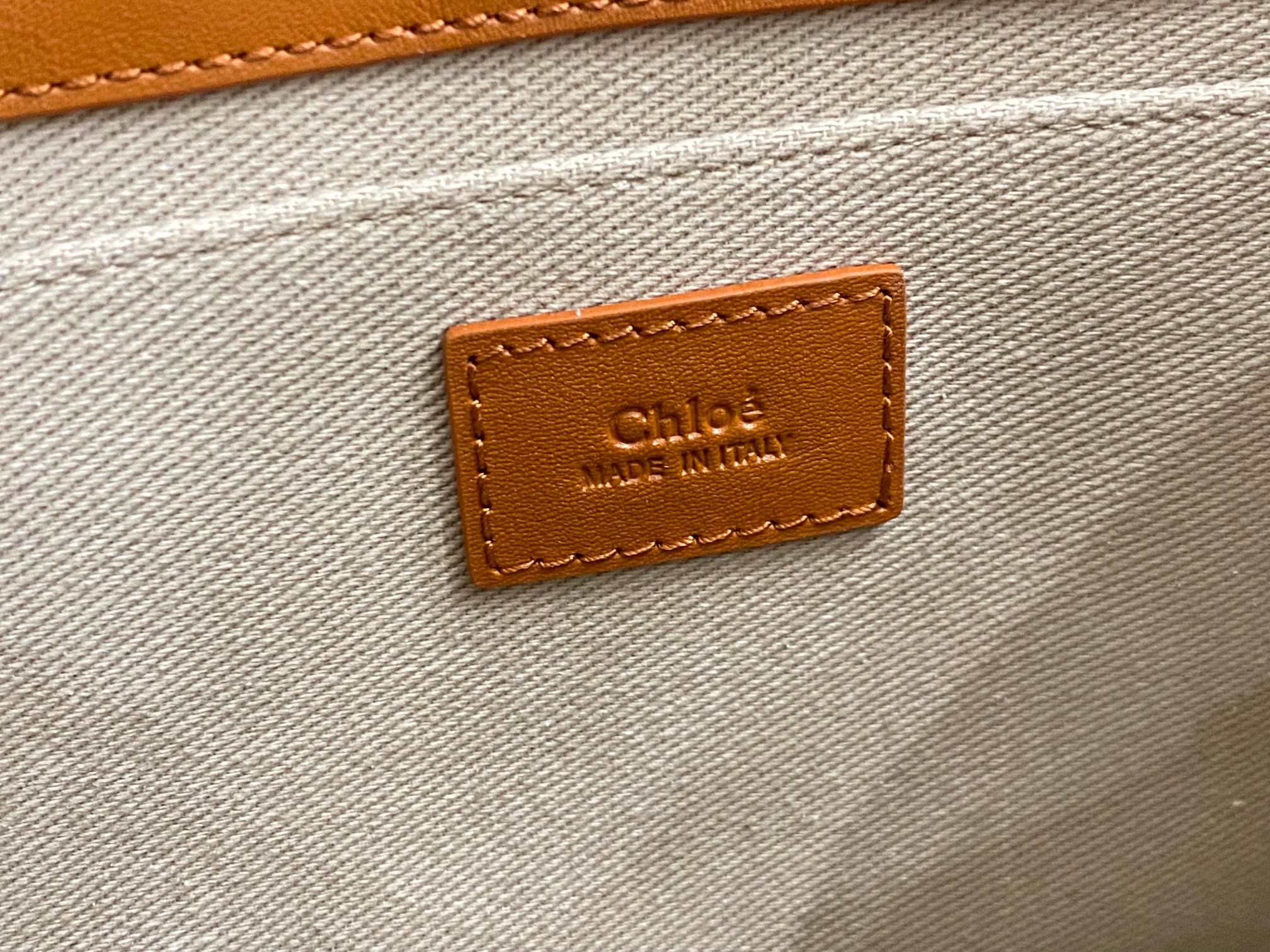 Chloé Woody small tote bag brown calfskin