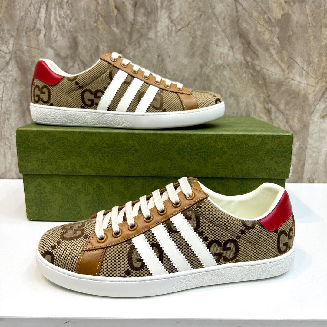 GG x Adidas Men's Sneaker Brown Canvas 525938