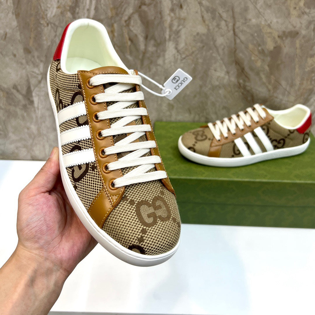 GG x Adidas Men's Sneaker Brown Canvas 525938