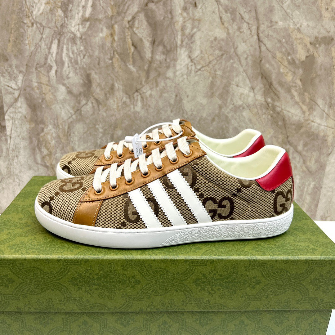 GG x Adidas Men's Sneaker Brown Canvas 525938