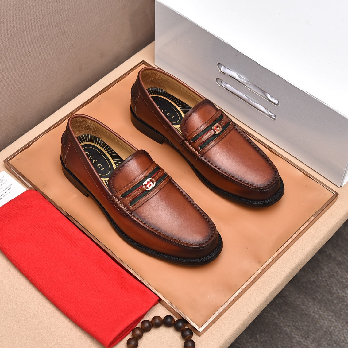 GG Men's Loafer Brown Cowhide 522701
