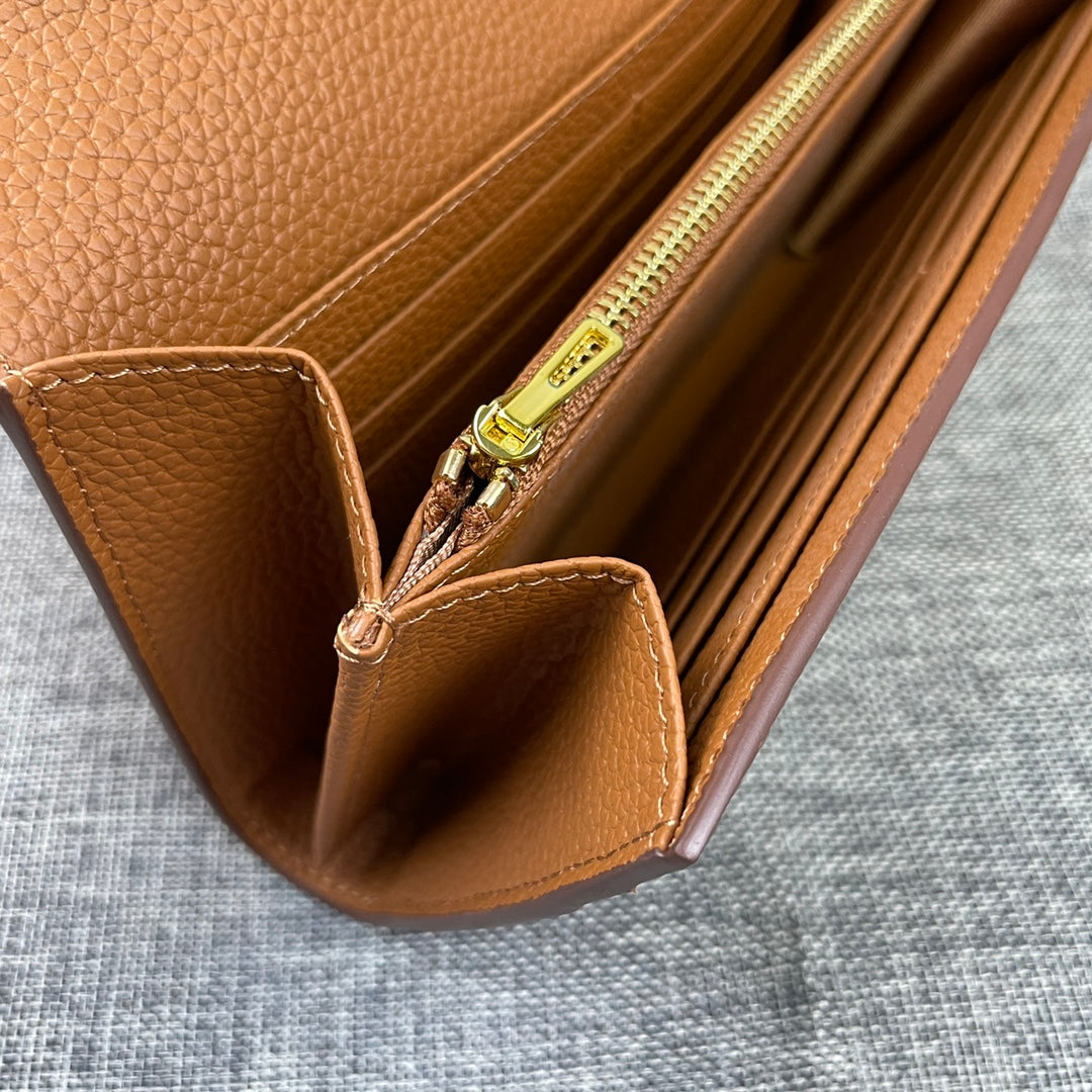 HM CLUTCH CONSTANCE 22 COPPER CALFSKIN GOLD HARDWARE