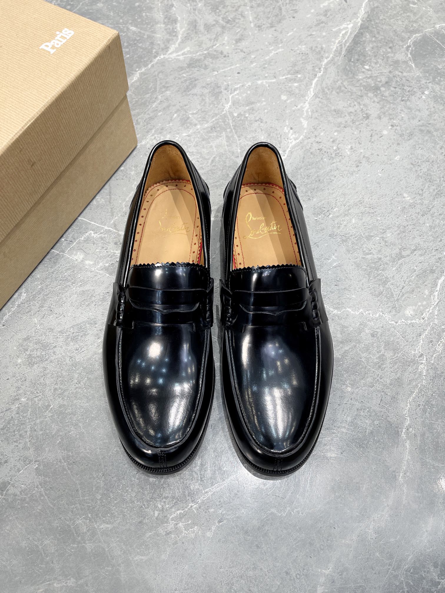 cl mocloon loafer black beige patent calfskin