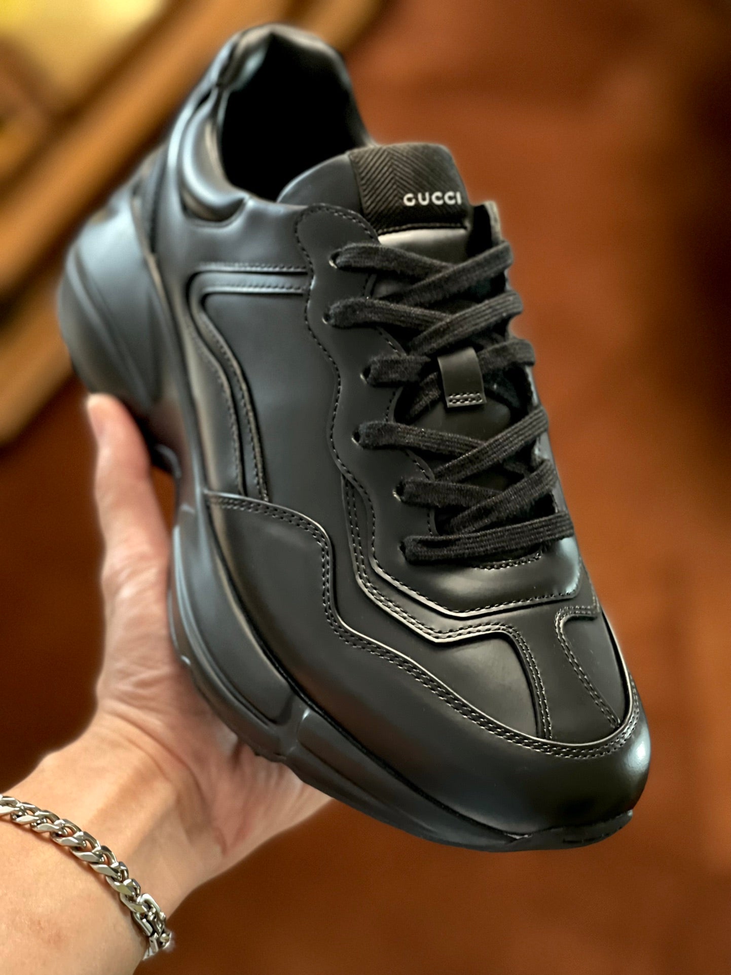 GG Men's Rhyton Sneaker Cowhide 524505