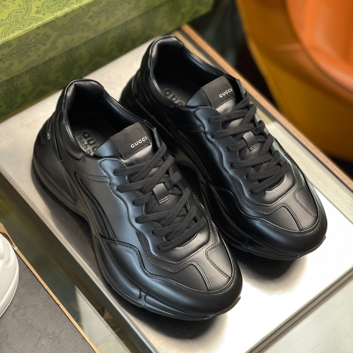 GG Men's Rhyton Sneaker Cowhide 524505