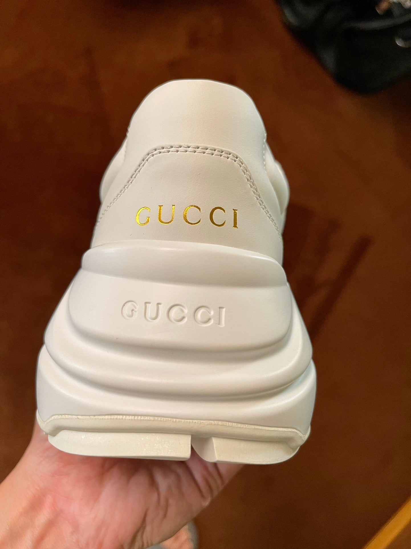 GG Men's Rhyton Sneaker White Cowhide 524509