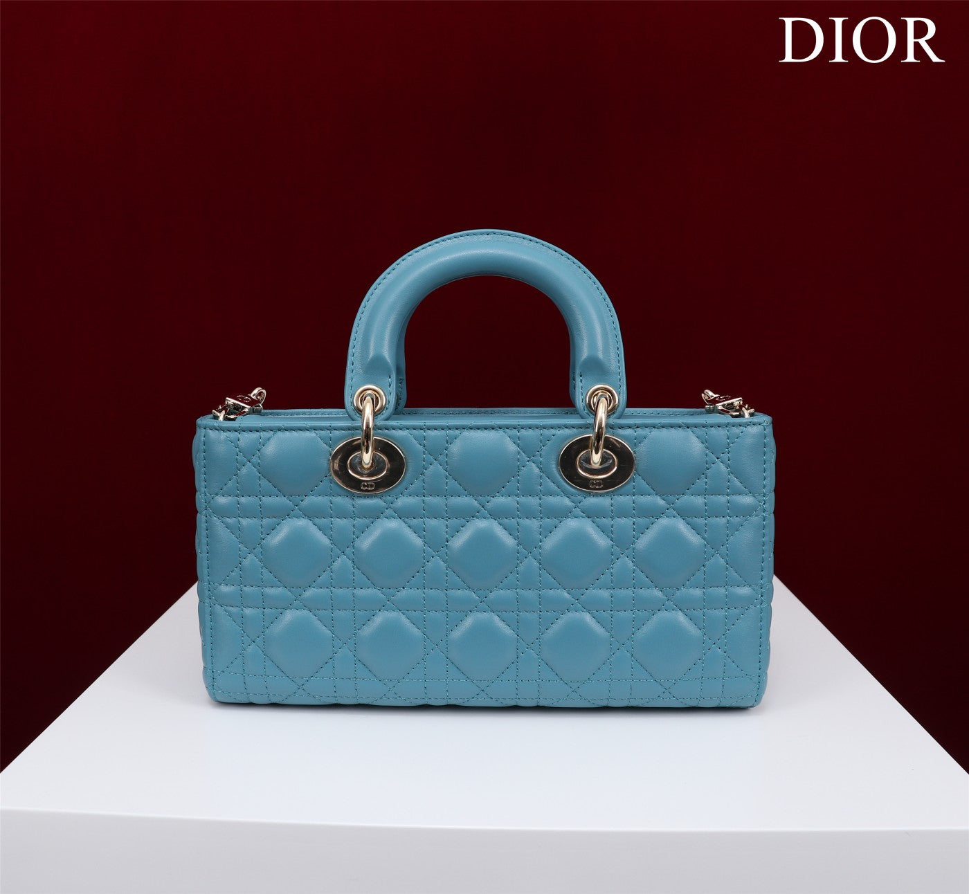 medium lady d-joy 26 cerulean lambskin