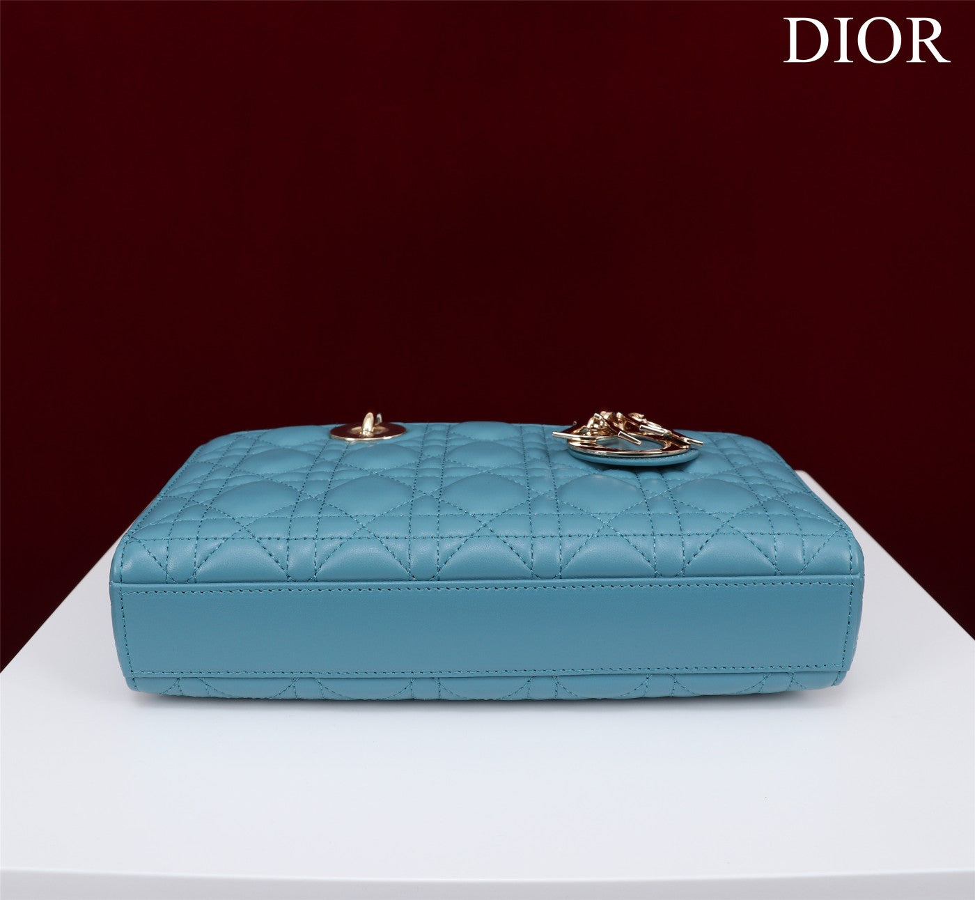 medium lady d-joy 26 cerulean lambskin