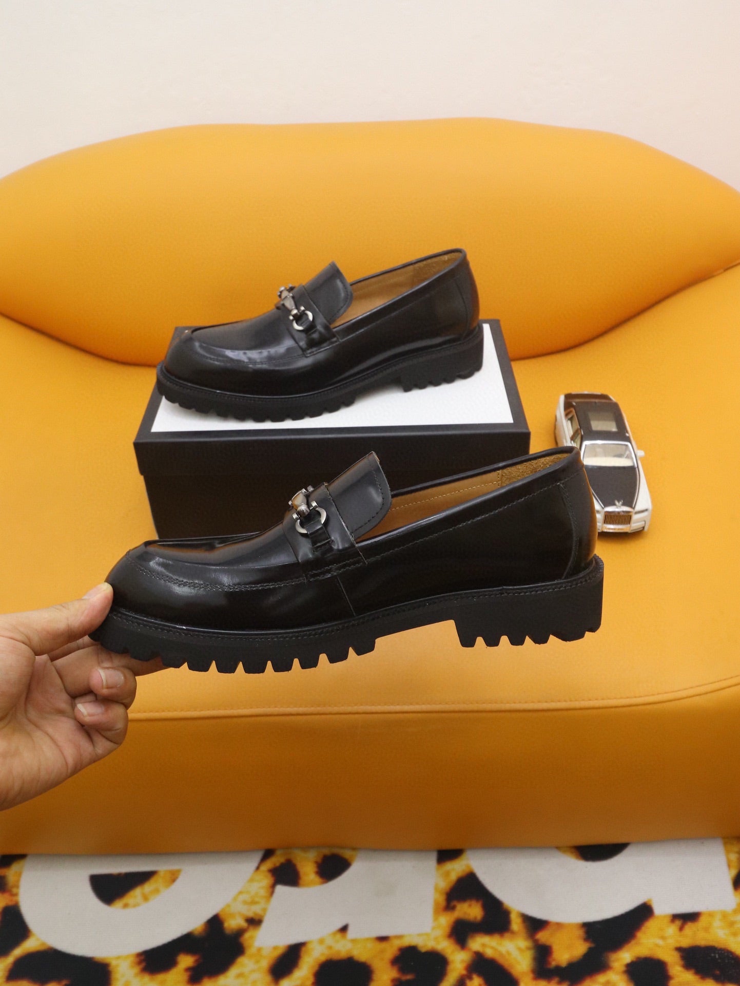 GG Men's Loafer Black Patent Leather 524062