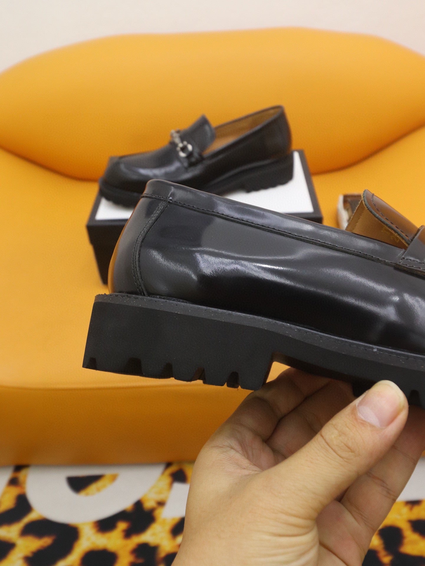 GG Men's Loafer Black Patent Leather 524062