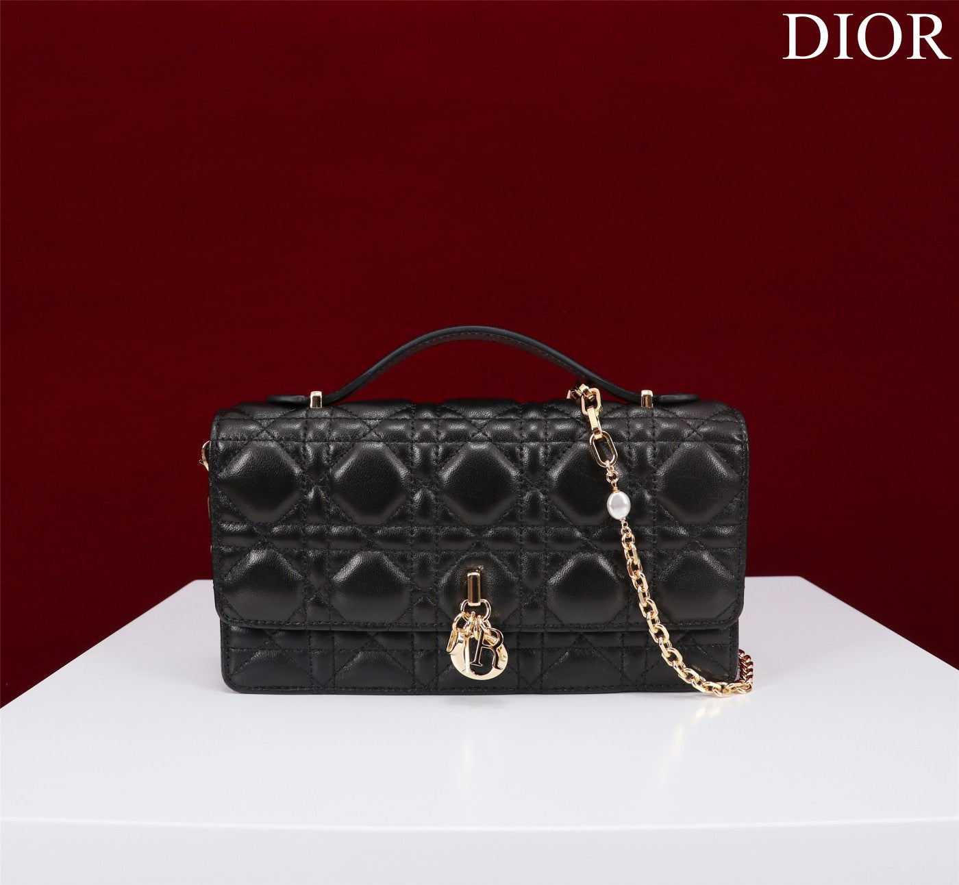 my cd mini 21 black lambskin