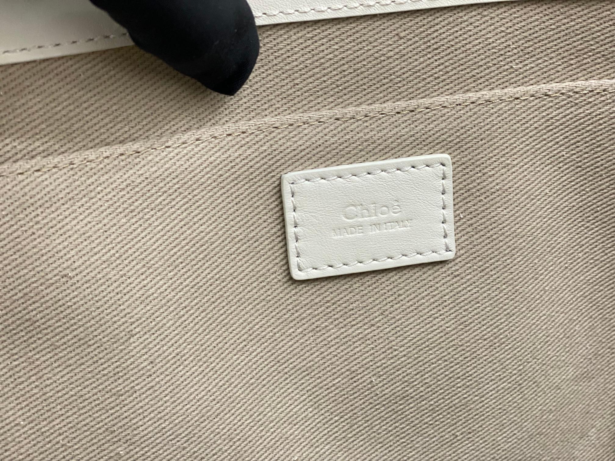 Chloé Woody tote bag white calfskin 531226