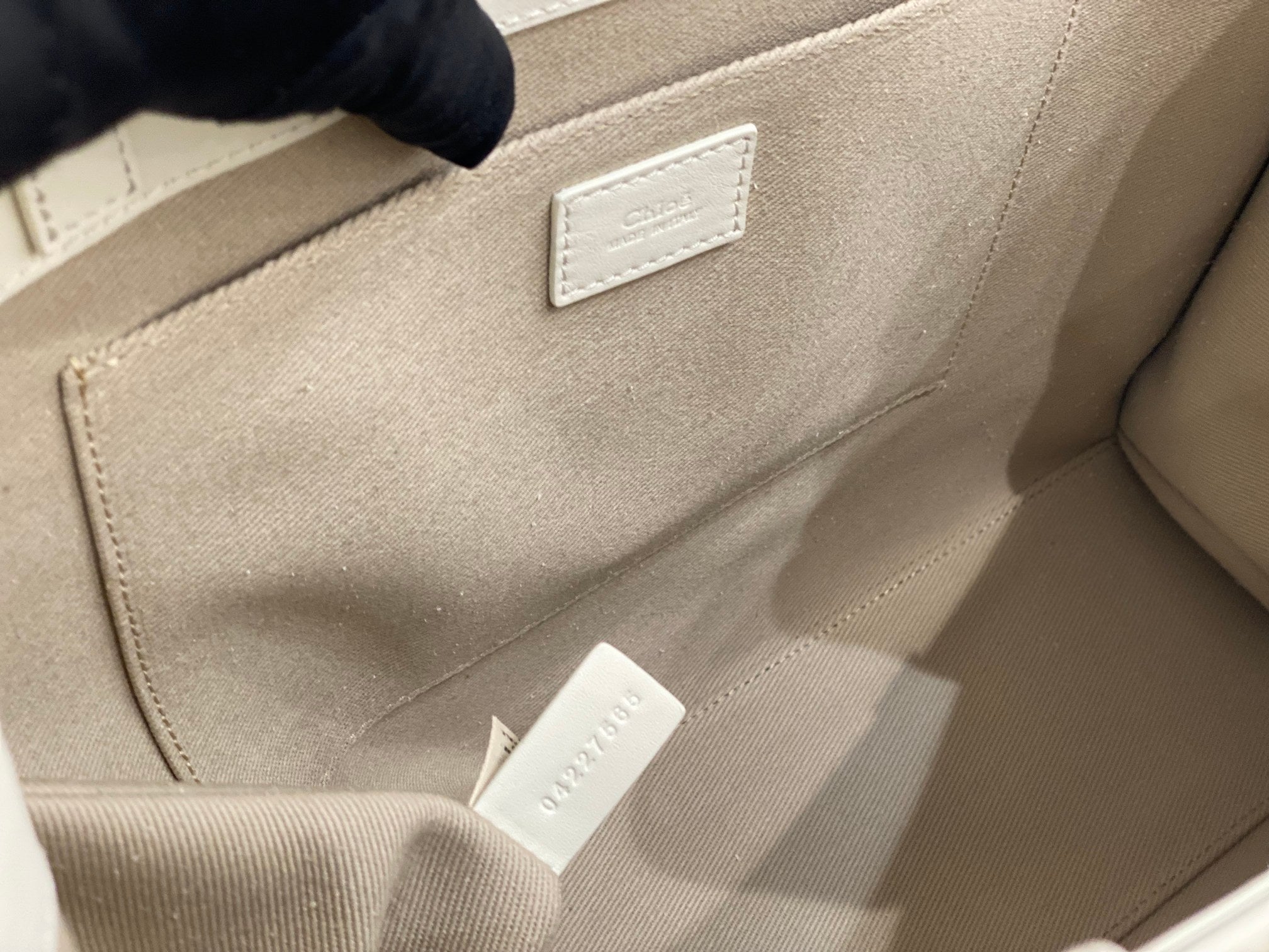 Chloé Woody tote bag white calfskin 531226