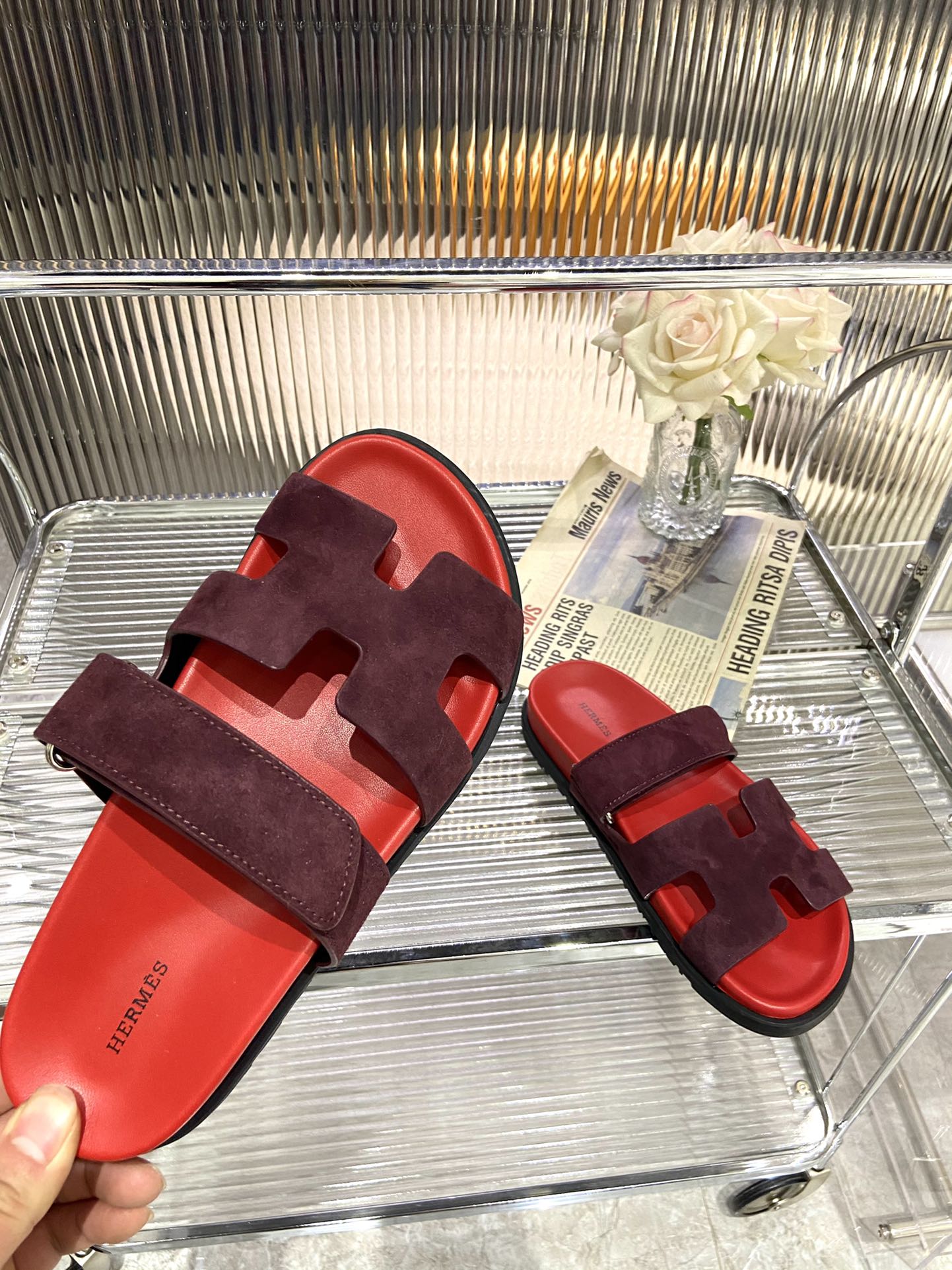 CHYPRE SANDAL CHERRY MIX JAM SUEDE