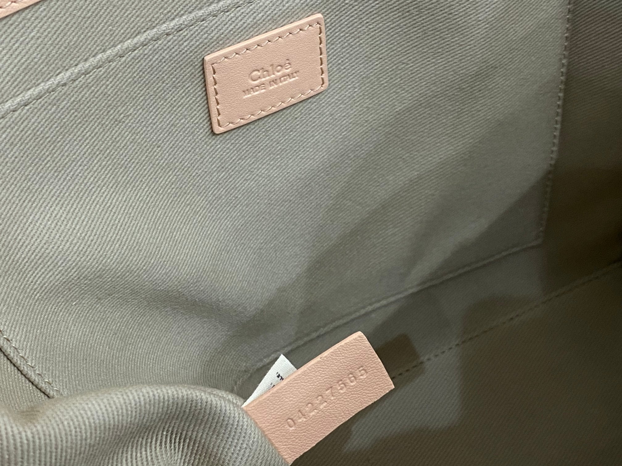 Chloé Woody tote bag pink calfskin 531241