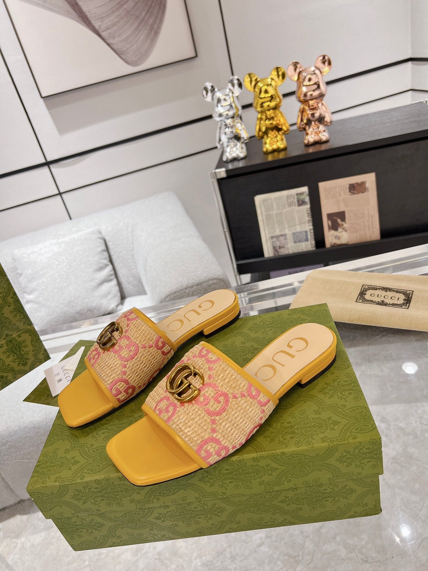 GG EXCLUSIVE SLIDE SANDAL AMBER SEDGE