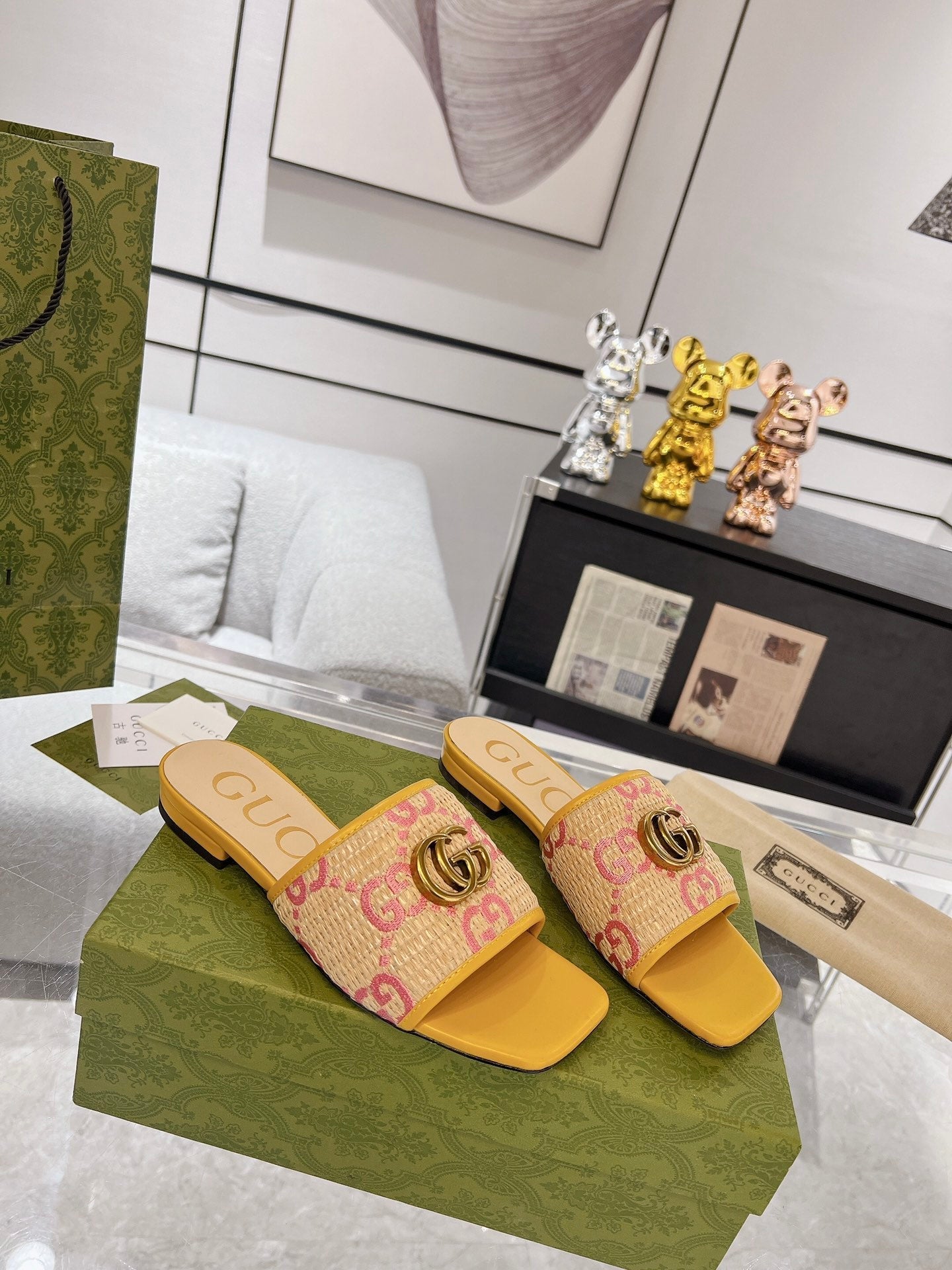 GG EXCLUSIVE SLIDE SANDAL AMBER SEDGE