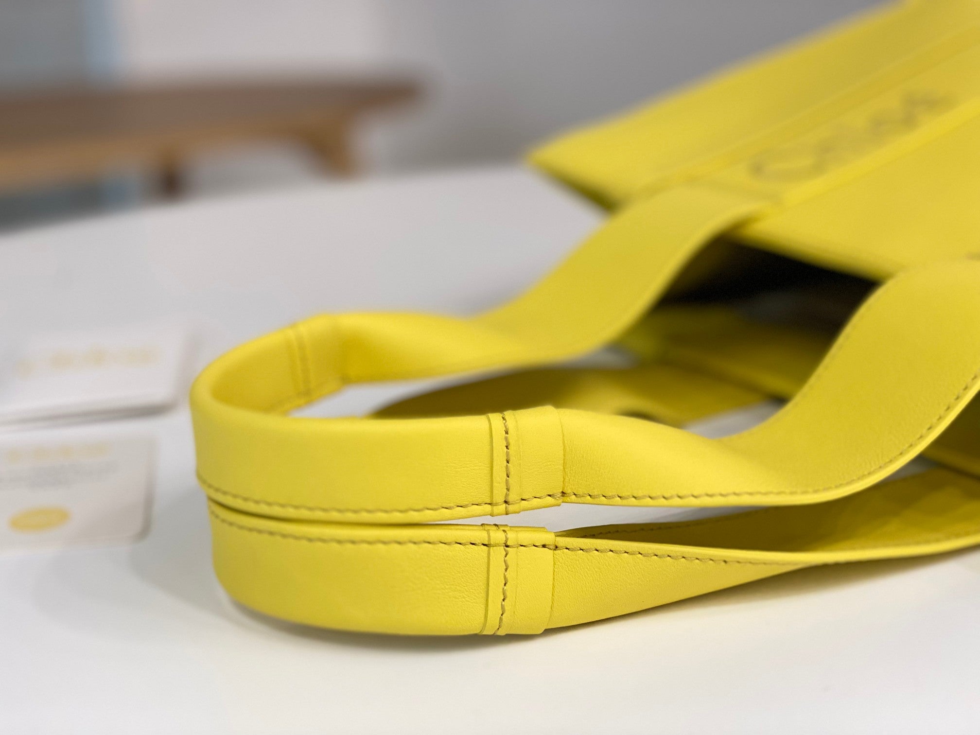 Chloé Woody tote bag yellow calfskin