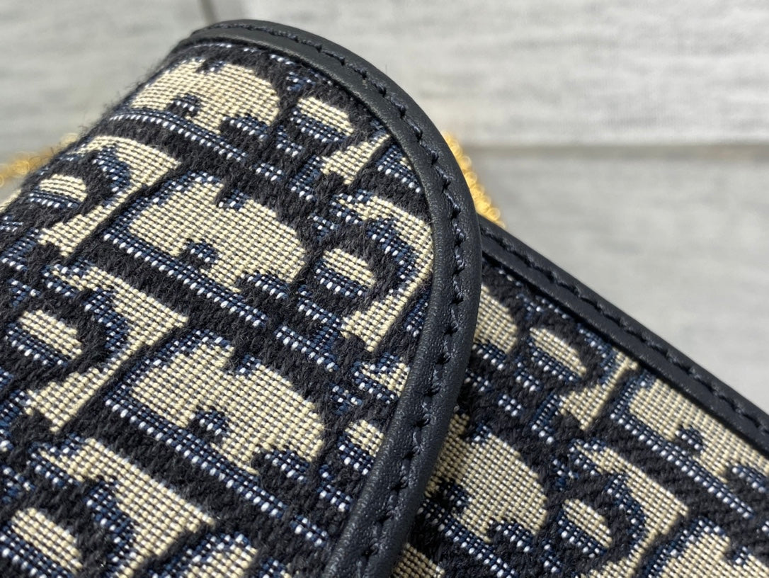 CD bobby bag classic 22 blue oblique fabric