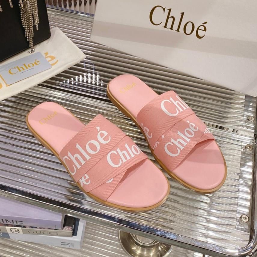 CHLOE WOODY SLIPPER IN ROSE PINK CANVAS